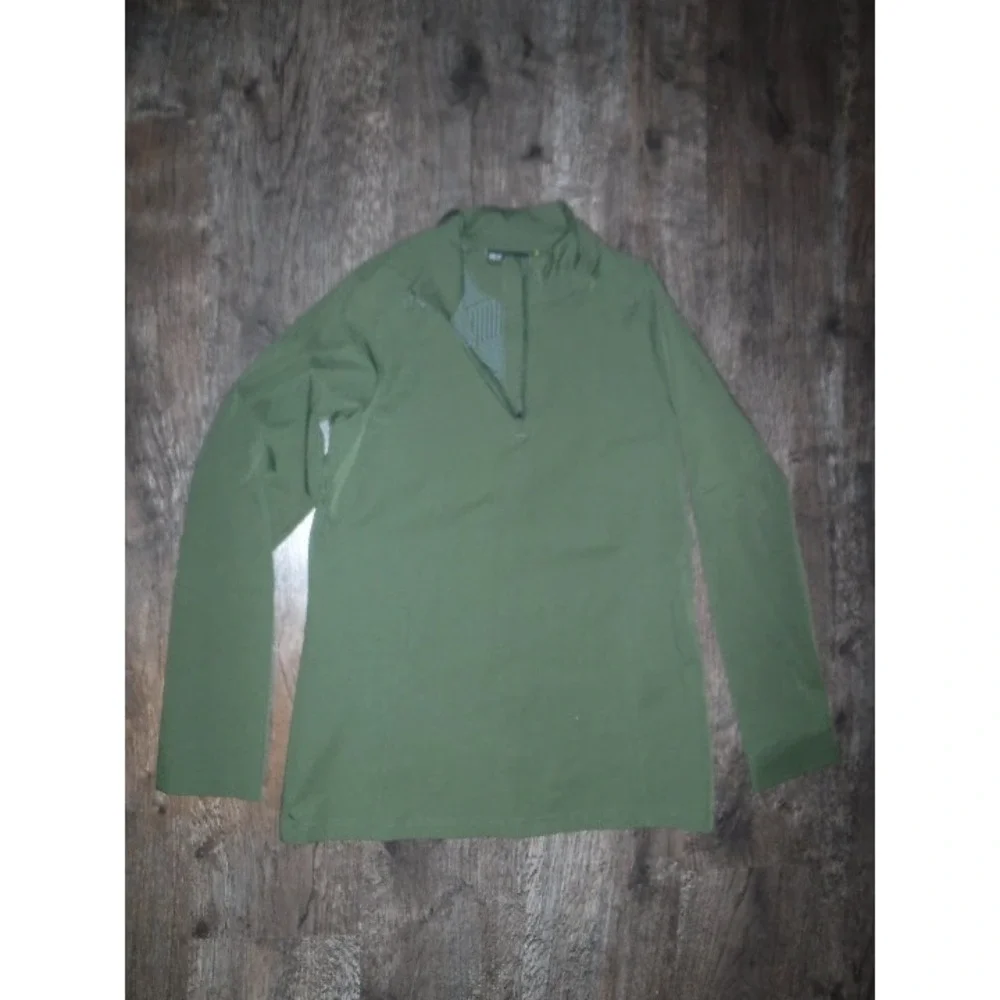 Under Armour Olive Green Pullover Long Sleeve Shirt Top Small Activewear - Picture 1 of 5